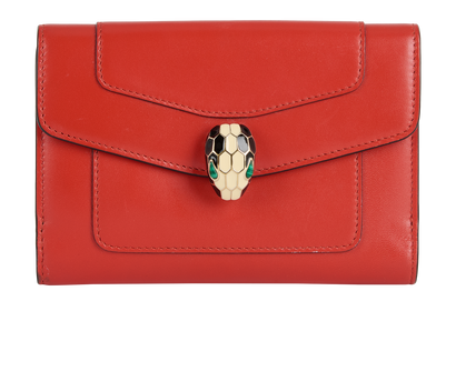 Bulgari Serpenti Small Wallet, &pound;280, Accessories, Red, Leather, Front view
